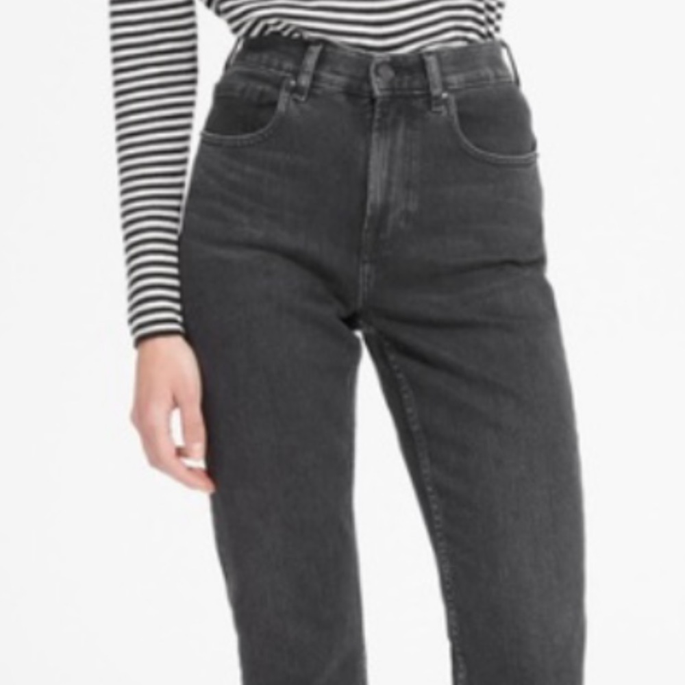 Everlane Jeans Black Straight Crop High Waist SZ29